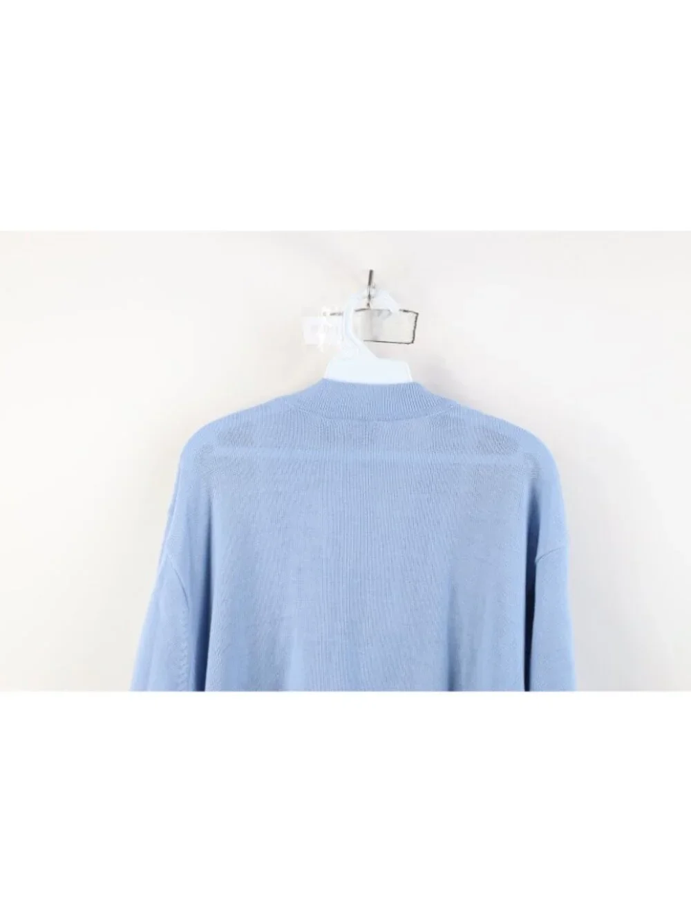 Vintage 90s Streetwear Mens Large Fair Isle Knit Cardigan Sweater Carolina Blue